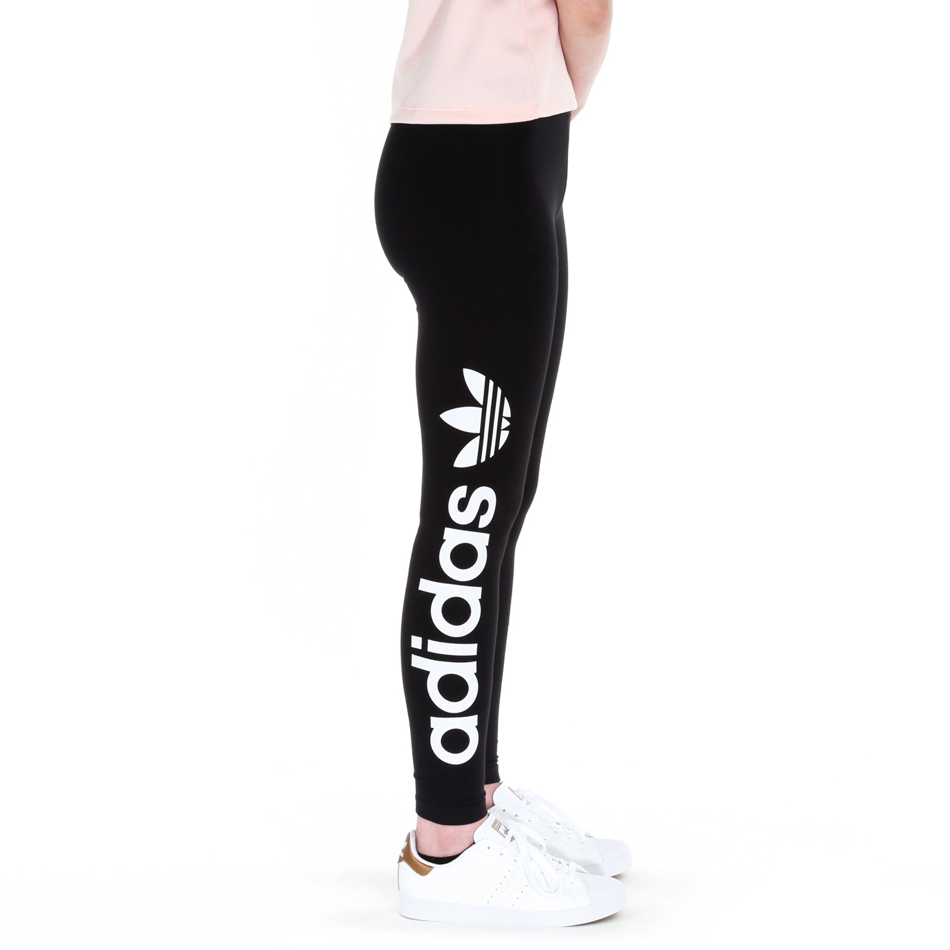 Adidas Linear High-Waisted Leggings for Women - Black Workout Yoga Running Gym Athletic Pants - Perfect for Fitness, Lounge & Everyday Wear