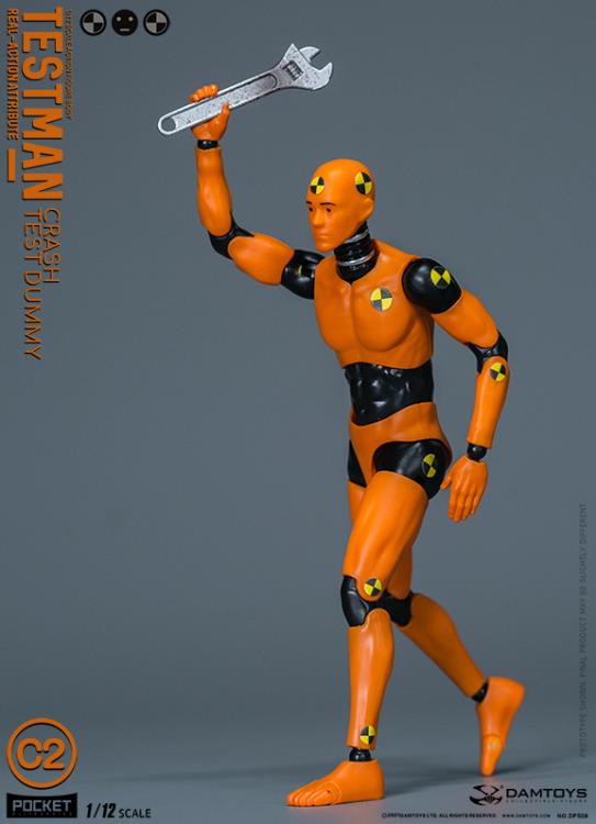 1/12 Scale Crash Test Dummy Action Figure - Highly Articulated Hard Testman Collectible Model by Damtoys | Perfect for Toy Photography, Diorama Displays & STEM Education Scenes