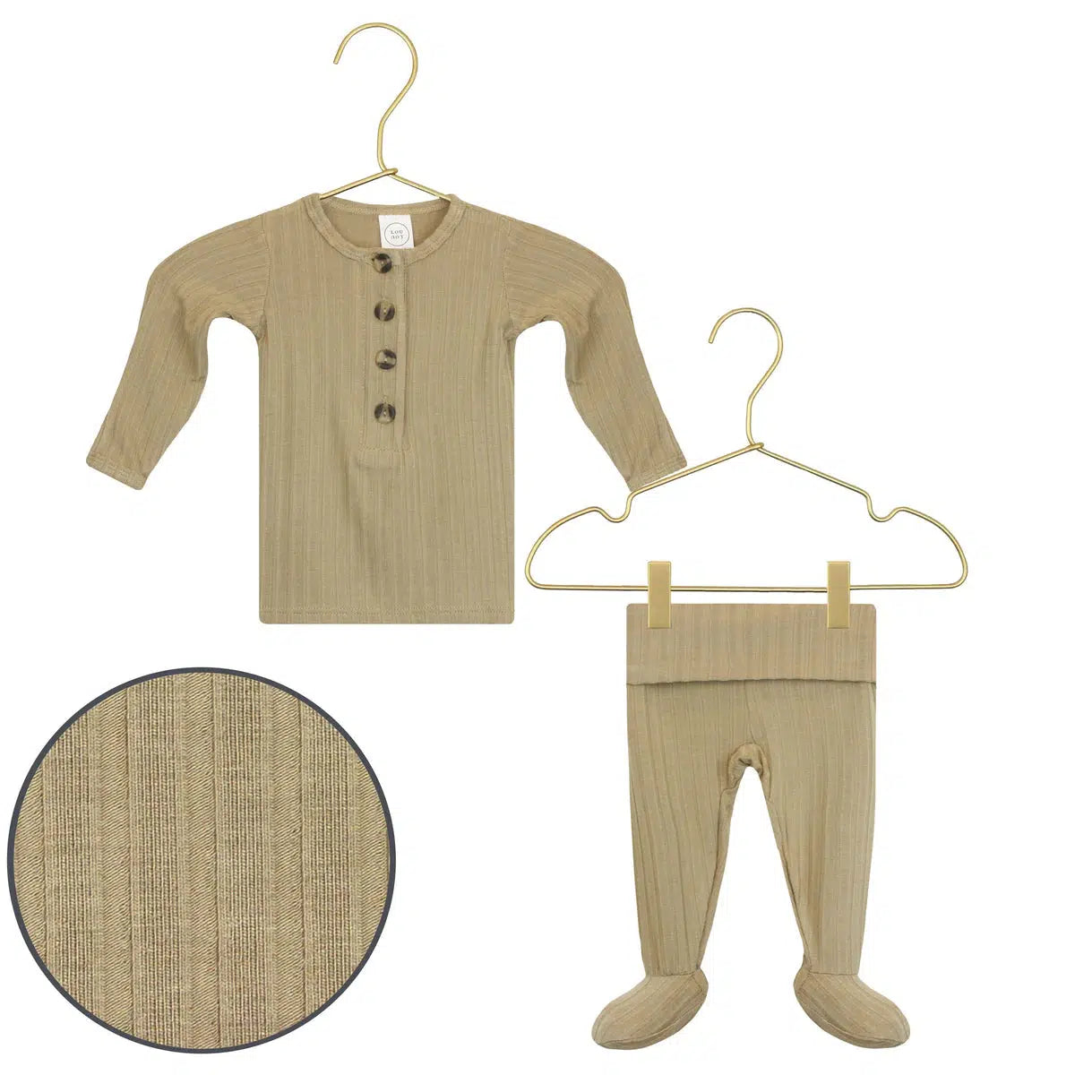 Lou Lou & Co Matching Top and Bottom Set - Soft & Comfortable Sand Color Outfit for Toddlers | Perfect for Playdates, Daycare, and Family Photos
