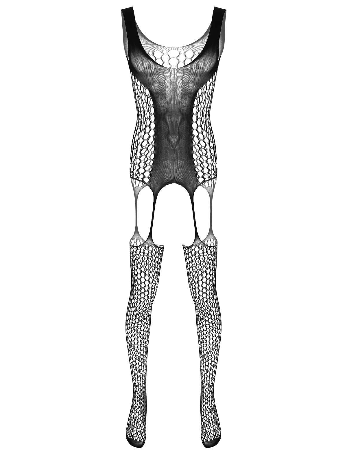 Sexy Men's See-Through Fishnet Pantyhose Tights - Stretchy Full Bodysuit Stockings for Cosplay, Dance & Sensual Wear