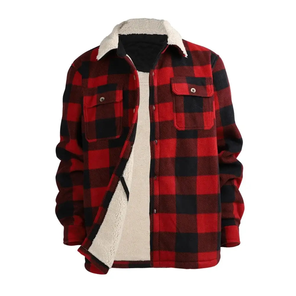 Men's Buffalo Plaid Jacket - Warm Flannel Shirt Jacket for Winter, Outdoor Camping & Casual Wear | Water-Resistant & Cozy Fleece Lining