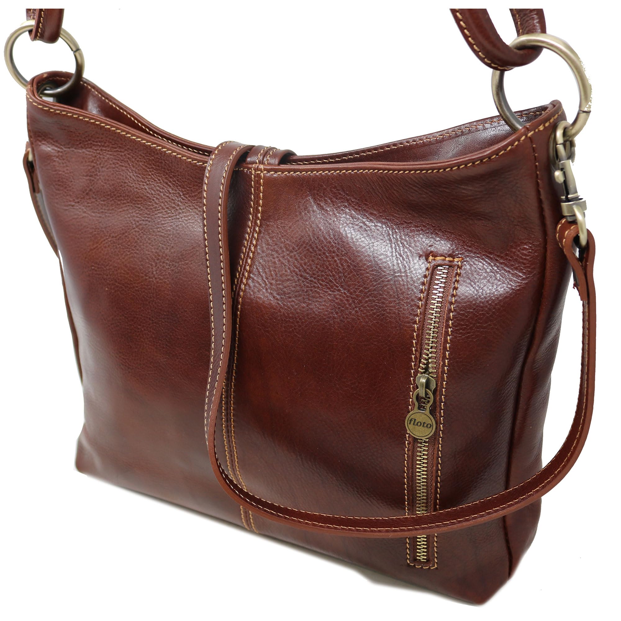Floto Luggage Italian Tavoli Tote Bag - Genuine Leather Medium Handbag in Vintage Vecchio Brown | Perfect for Travel, Work & Everyday Use