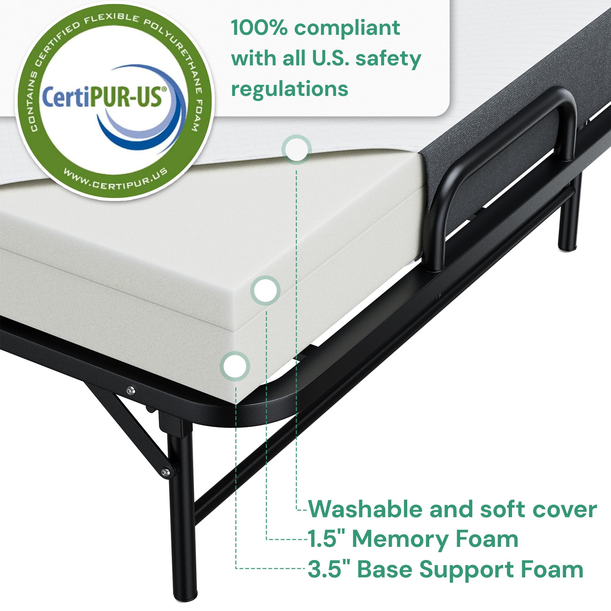 **SunsGrove Twin Folding Bed with 5
