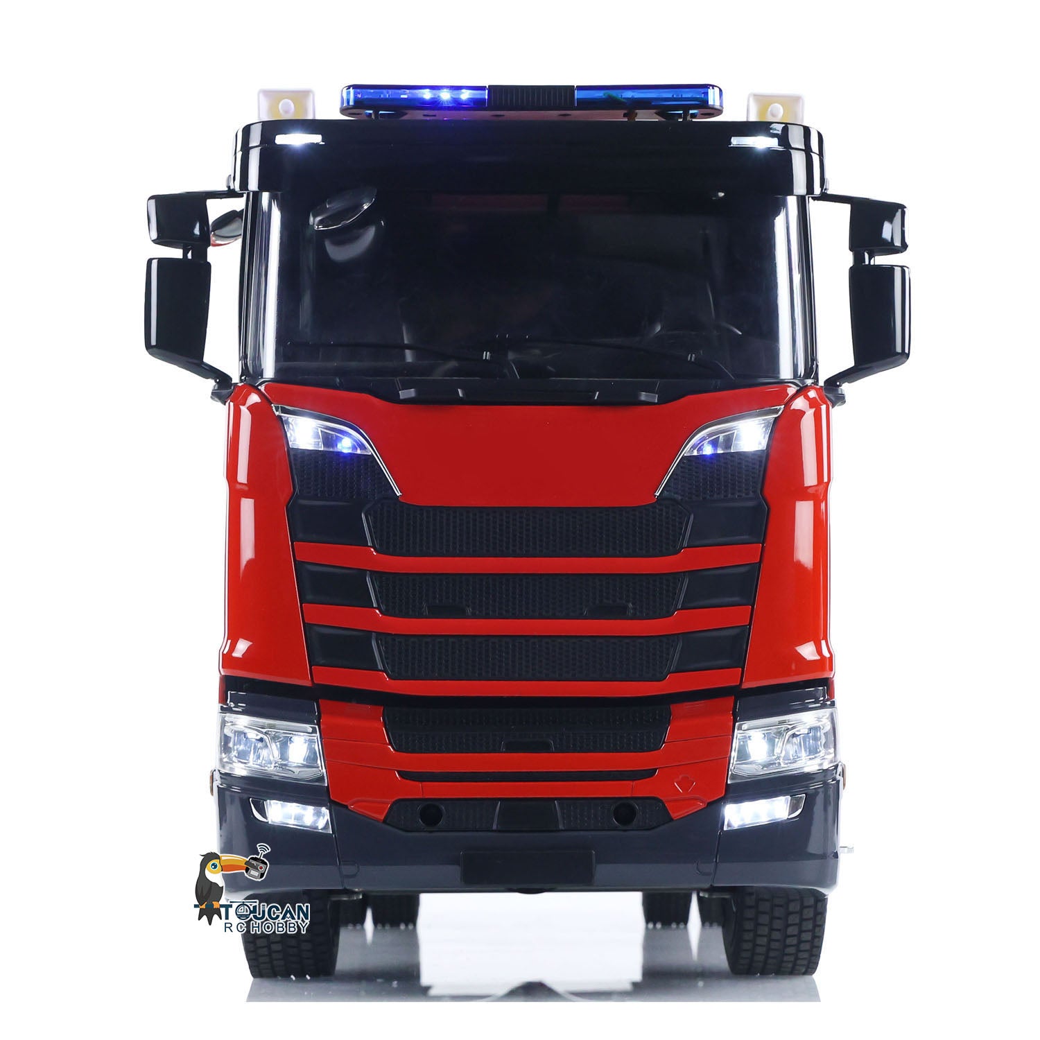 1/14 Scale RTR Electric RC Car 4X4 Off-Road with Metal Axles, 2-Speed Gearbox, Fire Fighting Vehicle, Flysky i6S Radio, LED Lights & Sound Effects - Perfect for Indoor/Outdoor Racing, Off-Road Adventures, and Firefighter Role Play