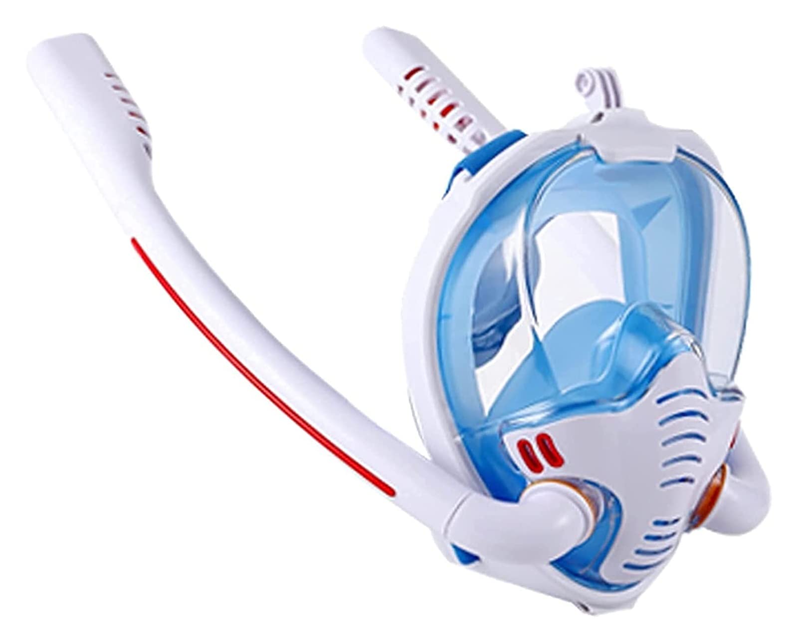 **Premium Snorkeling Mask for Adults - Anti-Fog, Leak-Proof Full Face Snorkel Mask with Dual Breathing Tubes - Comfortable Silicone Scuba Diving Goggles for Men & Women (White) - Perfect for Beach Vacations, Pool Swimming & Underwater Exploration**