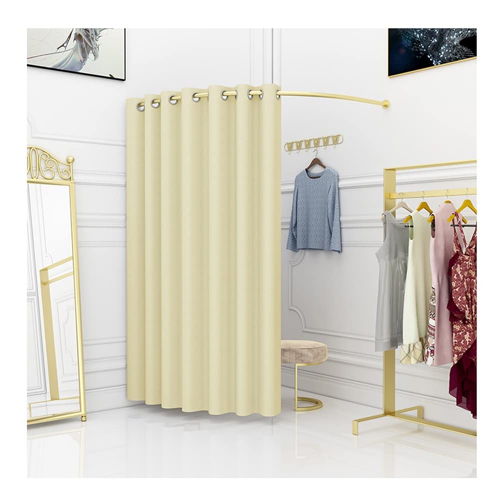 Premium Fitting Room Changing Room for Malls & Boutiques - Privacy Dressing Room with Shading Curtain & Hanging Rod - Ivory 90x90cm - Perfect for Retail Stores, Clothing Shops and Fashion Boutiques