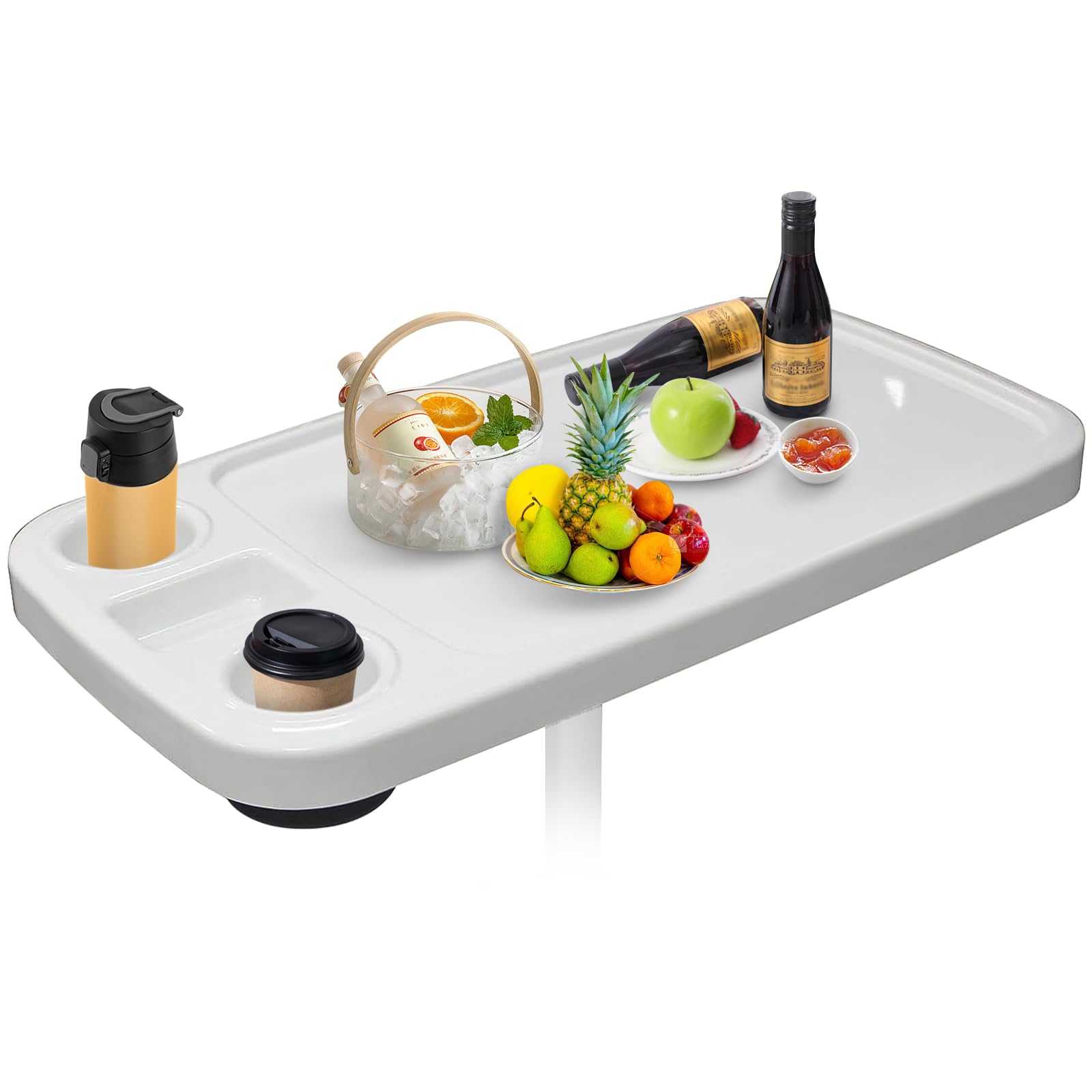 **34X18 Inch Removable Boat Table - ABS Waterproof & Anti-Aging Marine Table with Built-in Cup & Phone Holders for Pontoon Boats, RVs, and Outdoor Dining**    *(Perfect for Fishing Trips, Family BBQs, and Camping Adventures!)*
