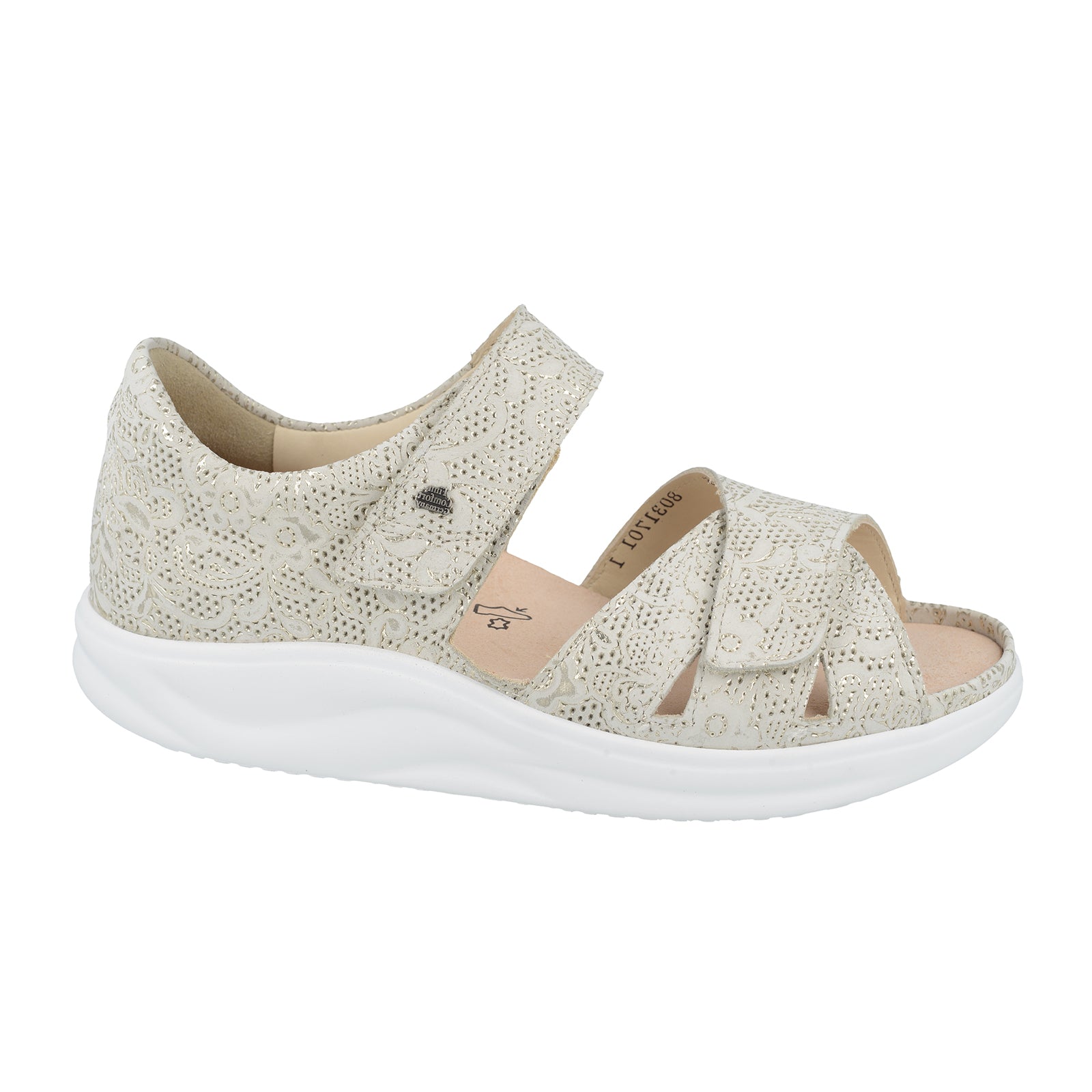 Finn Comfort Makuhari Backstrap Sandals for Women - Champagne Garden | Premium Comfort & Support | Perfect for Beach Vacations, Summer Walks & Casual Outings