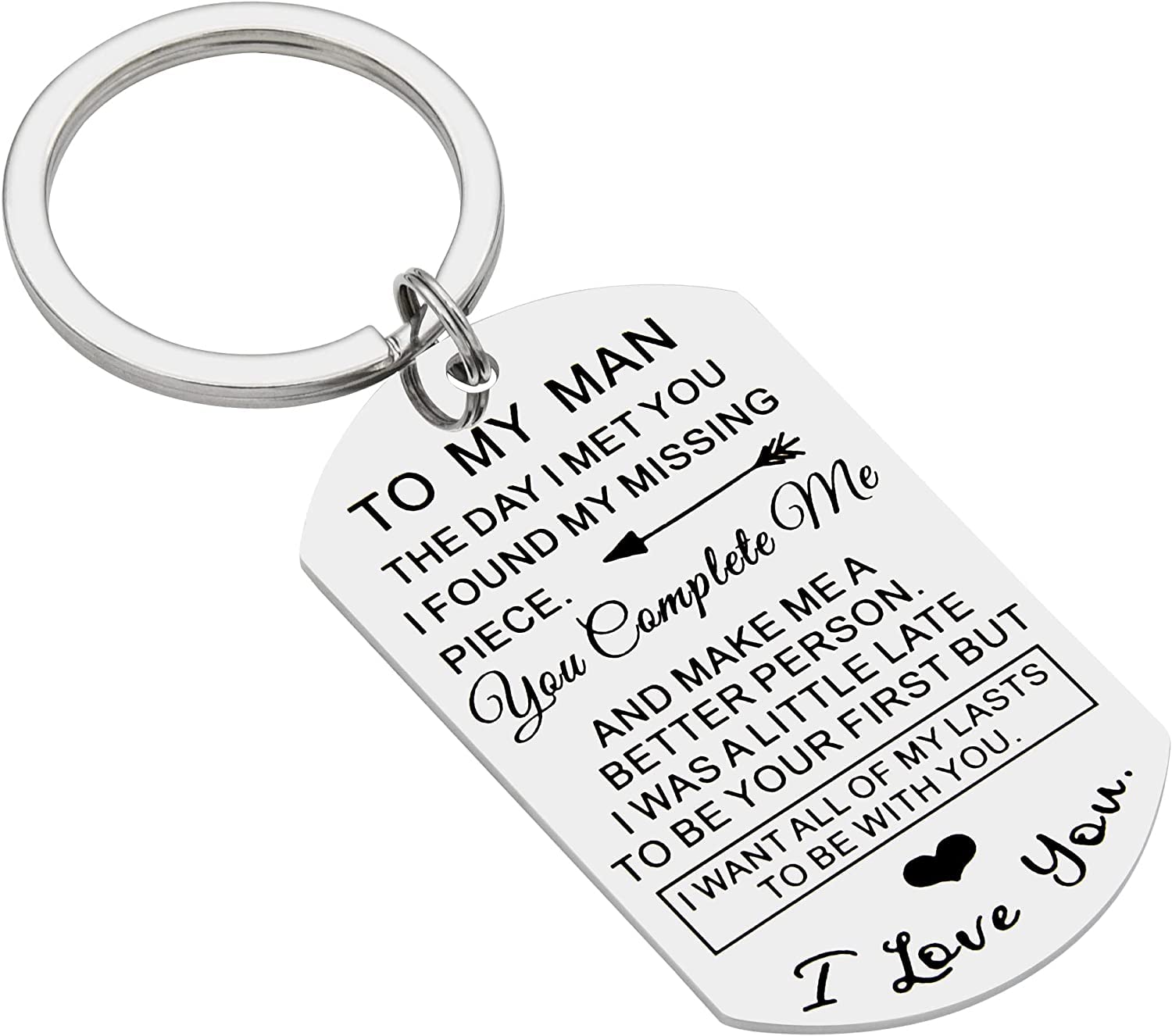 Personalized Love Keychain for Boyfriend - Romantic Birthday Gift for Husband, Anniversary Present for My Man - Engraved 'I Love You' Message - Perfect for Valentine's Day, Christmas & Special Occasions