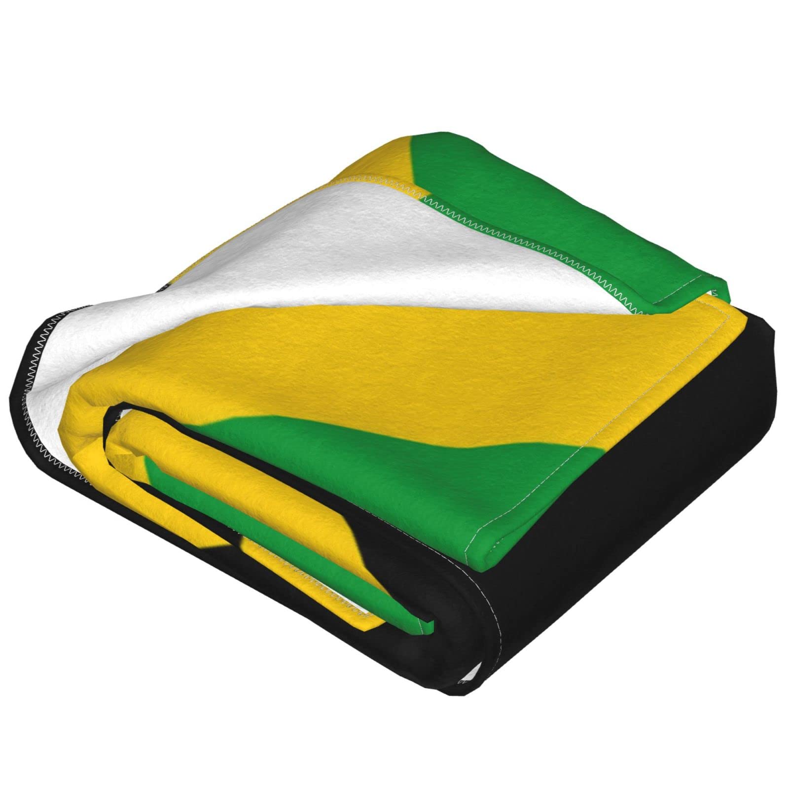 Jamaican Flag Fleece Throw Blanket - 80