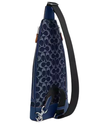 Coach Dominic Sling Pack Crossbody Bag in Signature Denim - Stylish & Functional for Work, Travel & Everyday Use