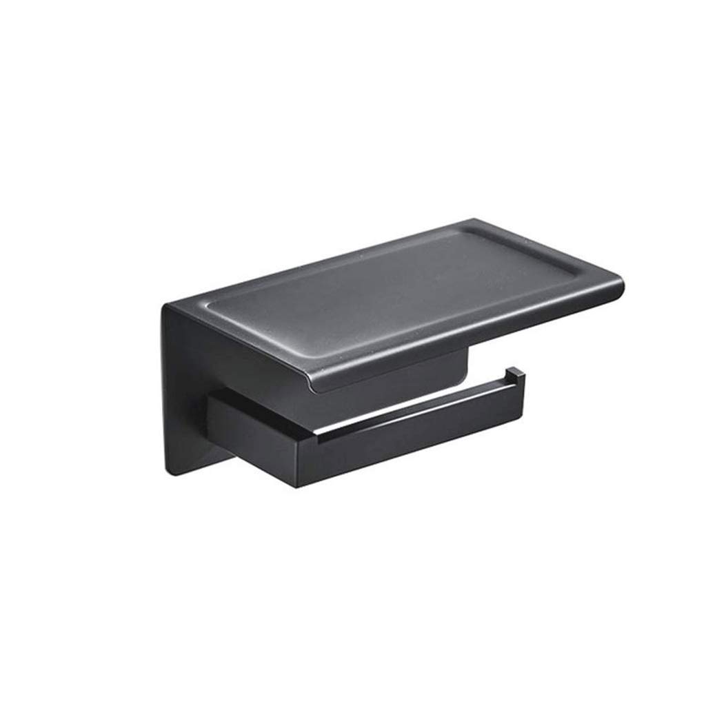 304 Stainless Steel Toilet Paper Holder - Rustproof Wall-Mounted Bathroom Roll Holder with Black Finish for Modern Homes & Commercial Spaces