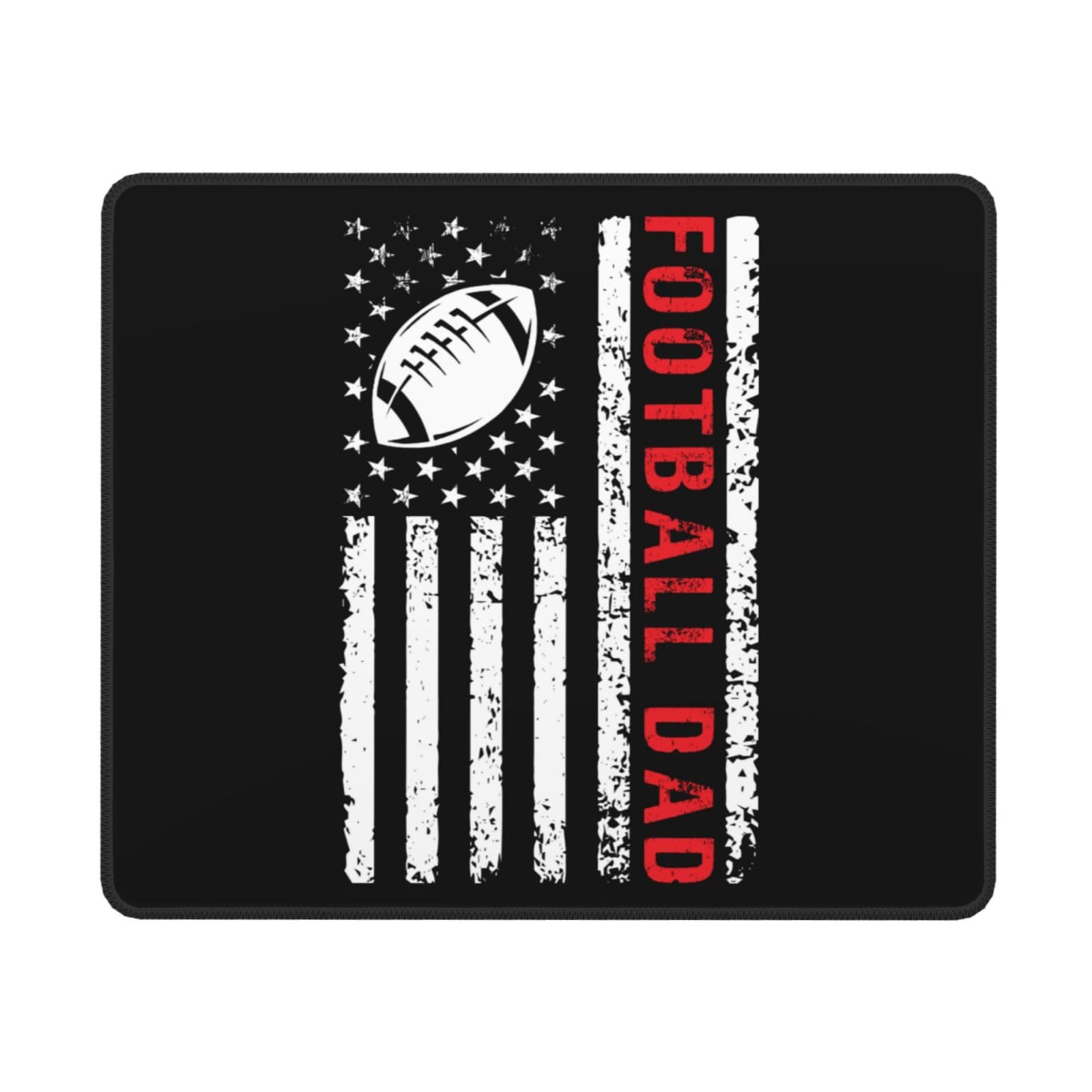 SIYTUAU USA Flag American Football Mouse Pad - Waterproof Non-Slip Rubber Gaming Mousepad (10x12 inches) for Laptop, Office & PC - Perfect for Sports Fans & Gamers