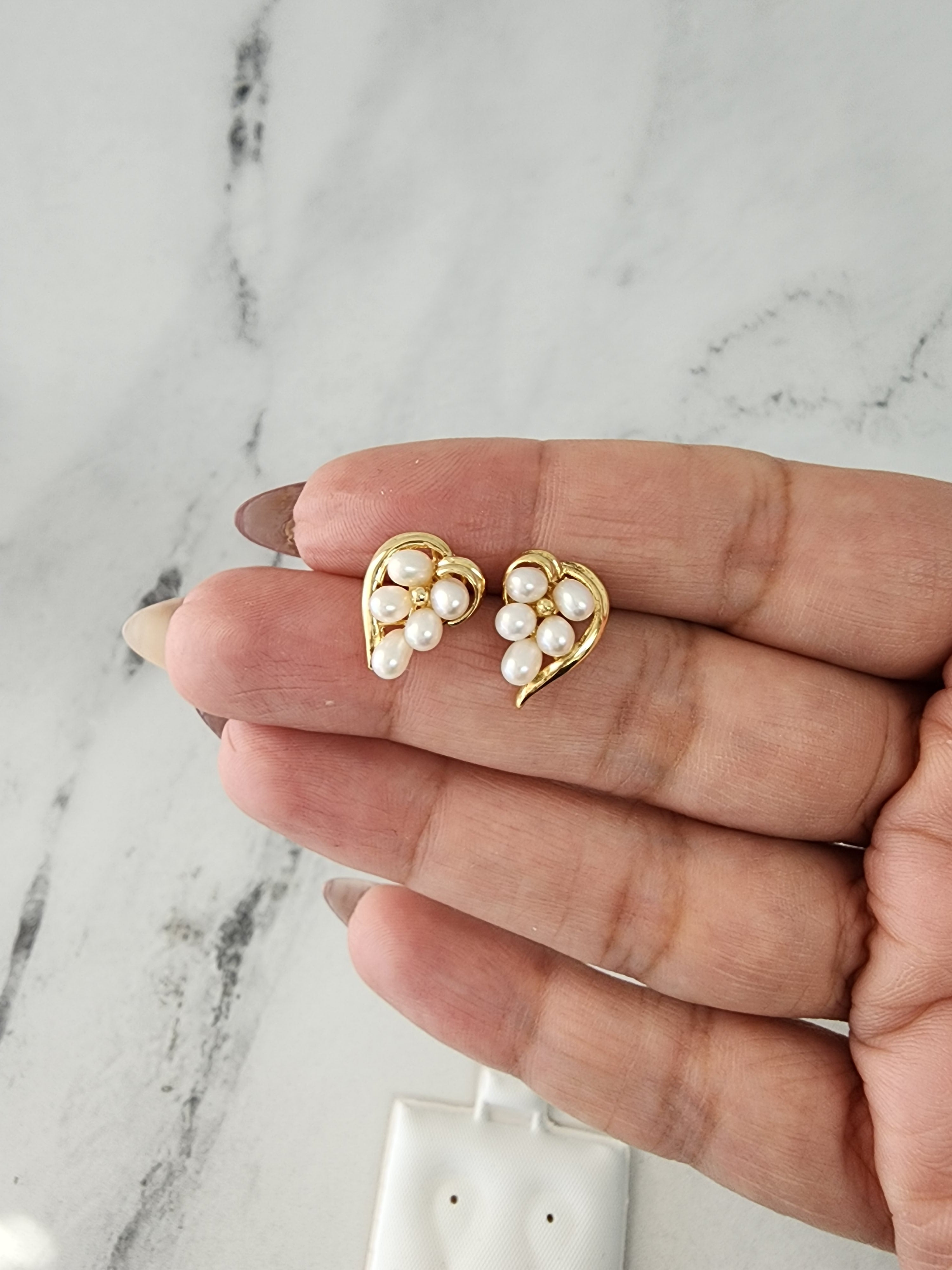 Freshwater Pearl Grape Cluster Stud Earrings for Women - Natural White Pearls, Elegant Dangle Design - Perfect for Weddings, Parties & Everyday Wear
