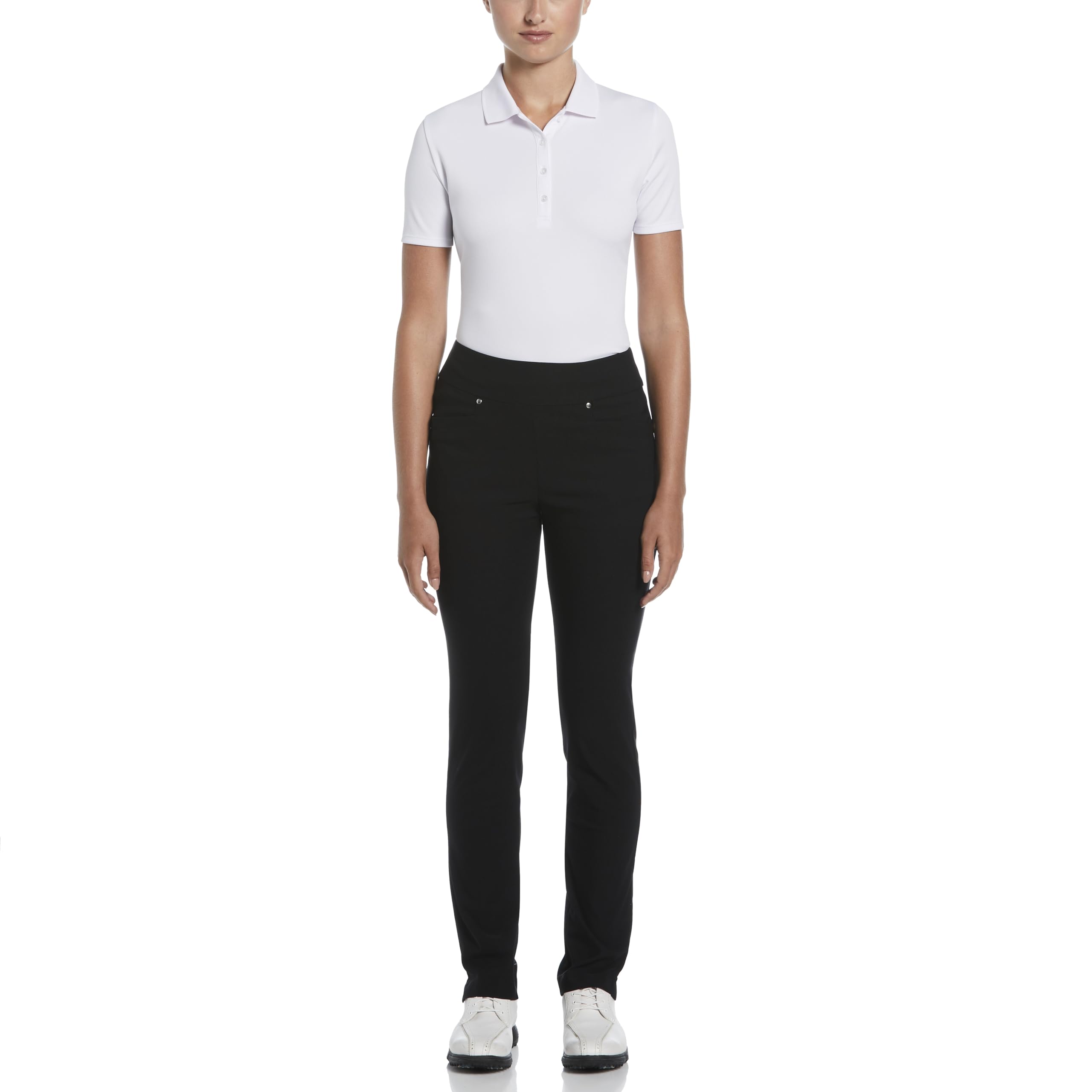 Grand Slam Women’s Pull-On Golf Pants - Stretch Fabric & Moisture-Wicking Technology - Flat Front Design - Premium Women's Golf Apparel - Perfect for Golfing, Practice & Casual Wear