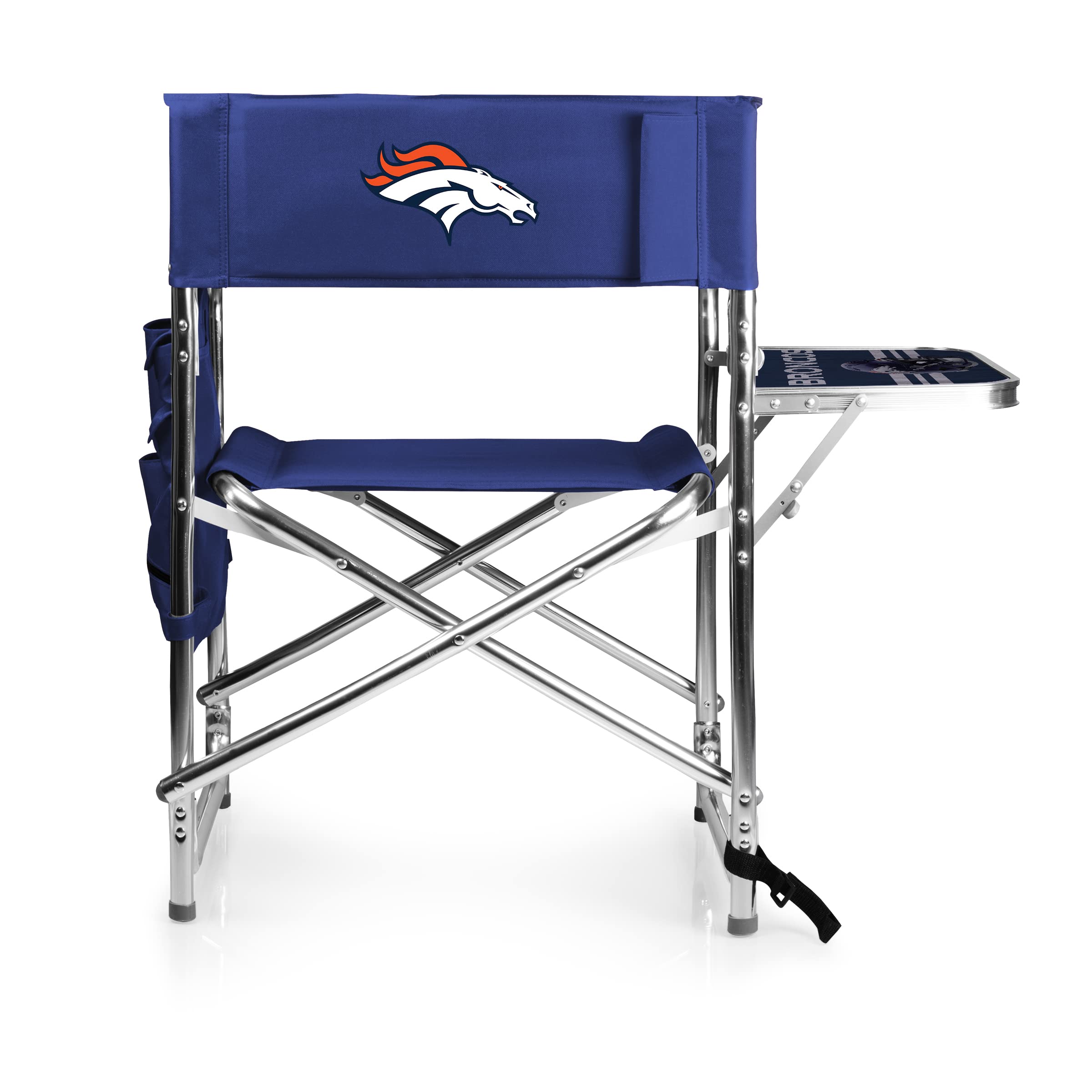 PICNIC TIME NFL Unisex-Adult Sports Chair with Side Table - Portable Beach & Camping Chair for Outdoor Games, Tailgating, and Picnics
