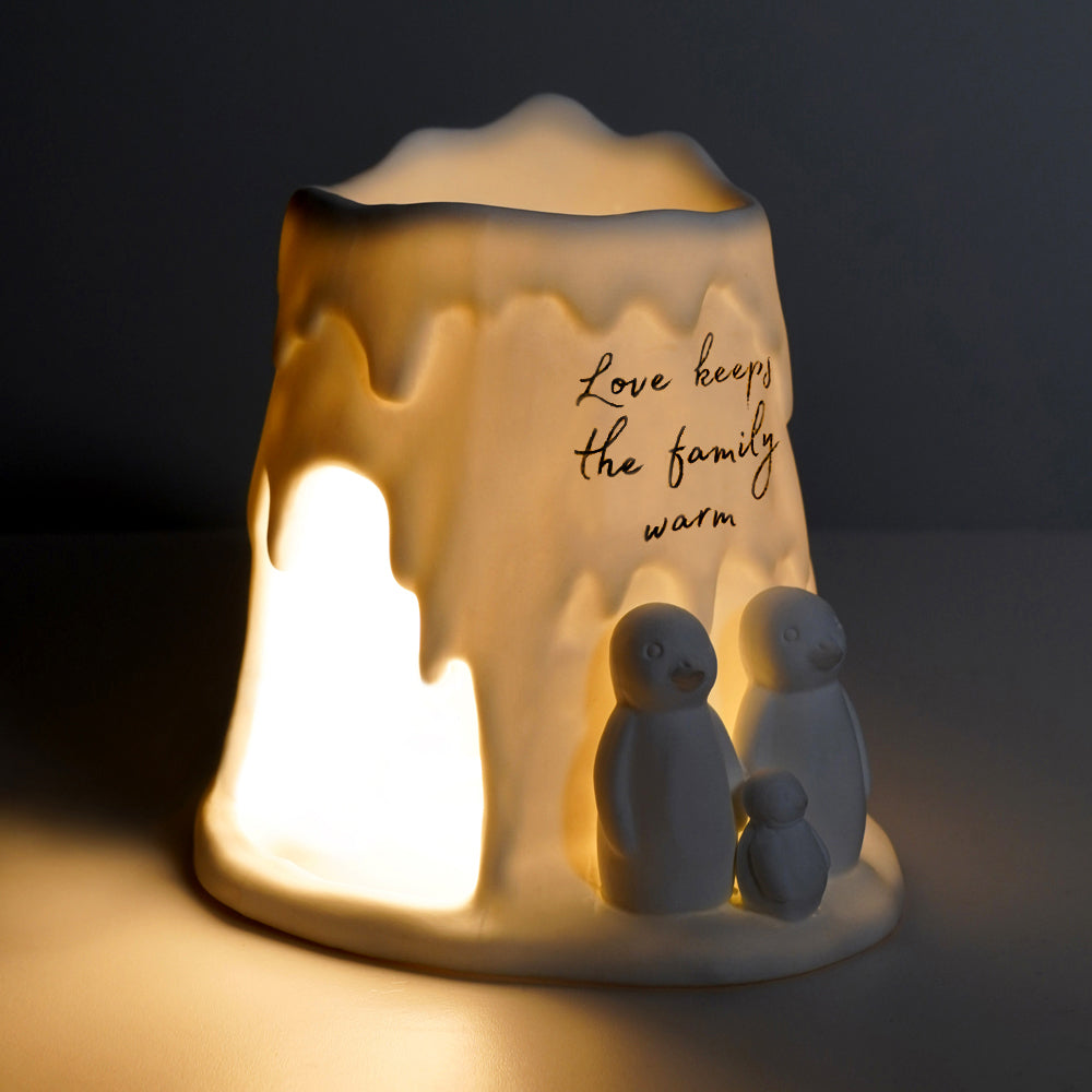 Cello Porcelain Tealight Candle Holder - Adorable Penguin Family Set for Home Decor, Wedding Centerpieces & Holiday Ambiance