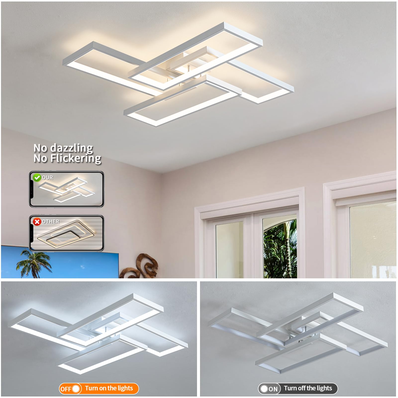 Modern LED Flush Mount Ceiling Light Fixture - 26