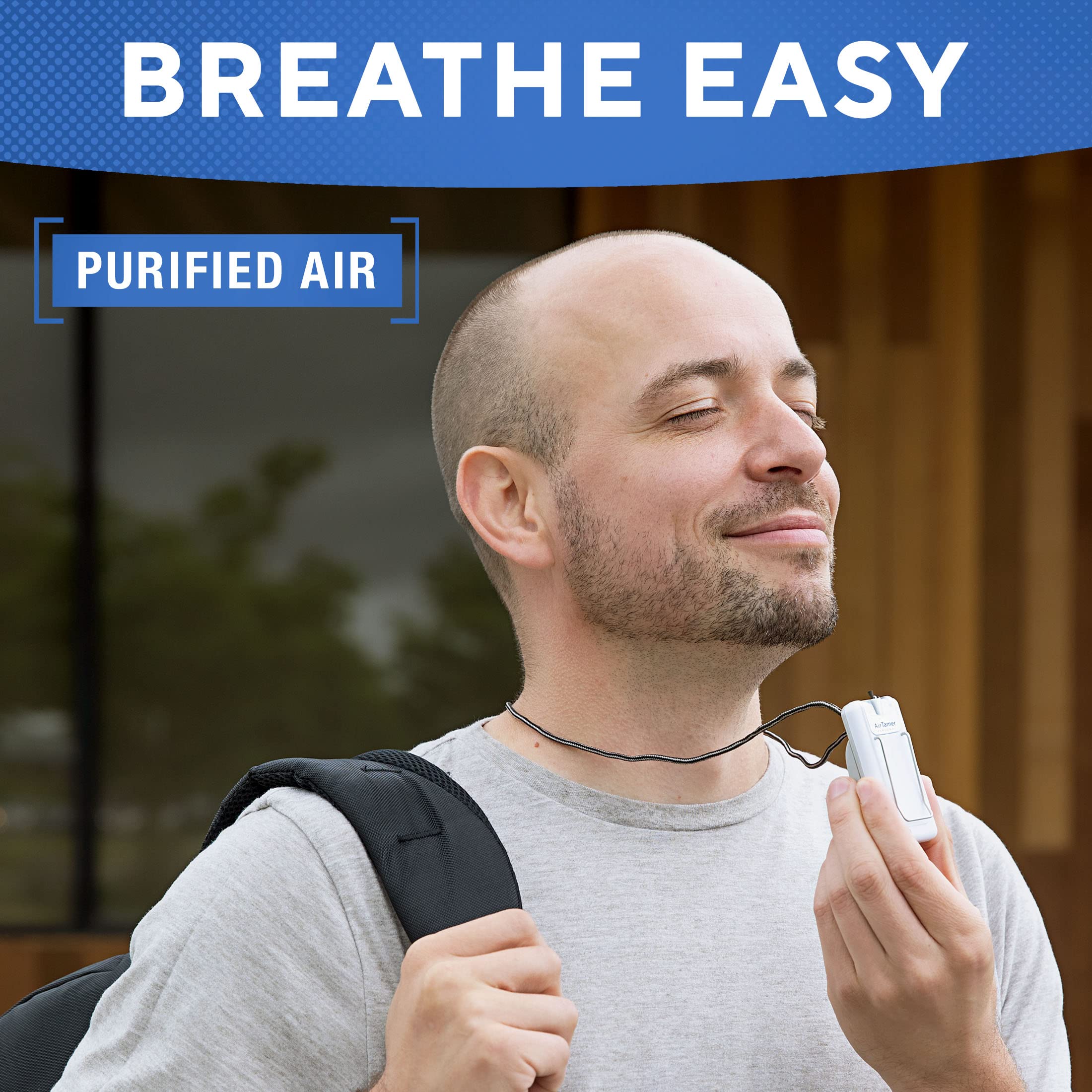 AirTamer A302 Portable Personal Air Purifier with Electrostatic Technology | Rechargeable Lithium Battery | Compact Travel Size for Home, Office & Outdoor Use | Includes Durable Metal Travel Case
