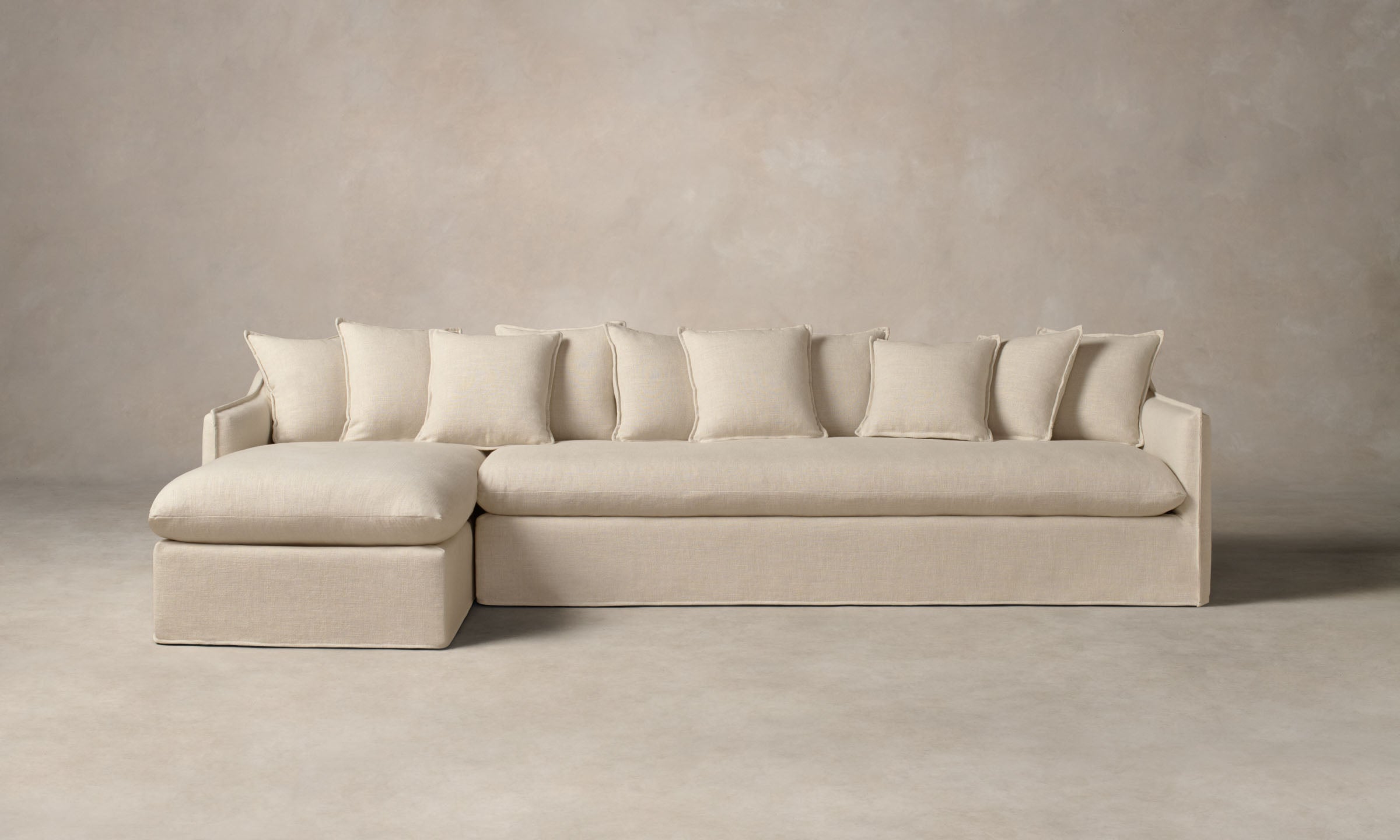 Premium Dune Sectional Sofa with Heritage Belgian Linen Upholstery - Modern Comfort for Living Room, Lounge & Family Gatherings