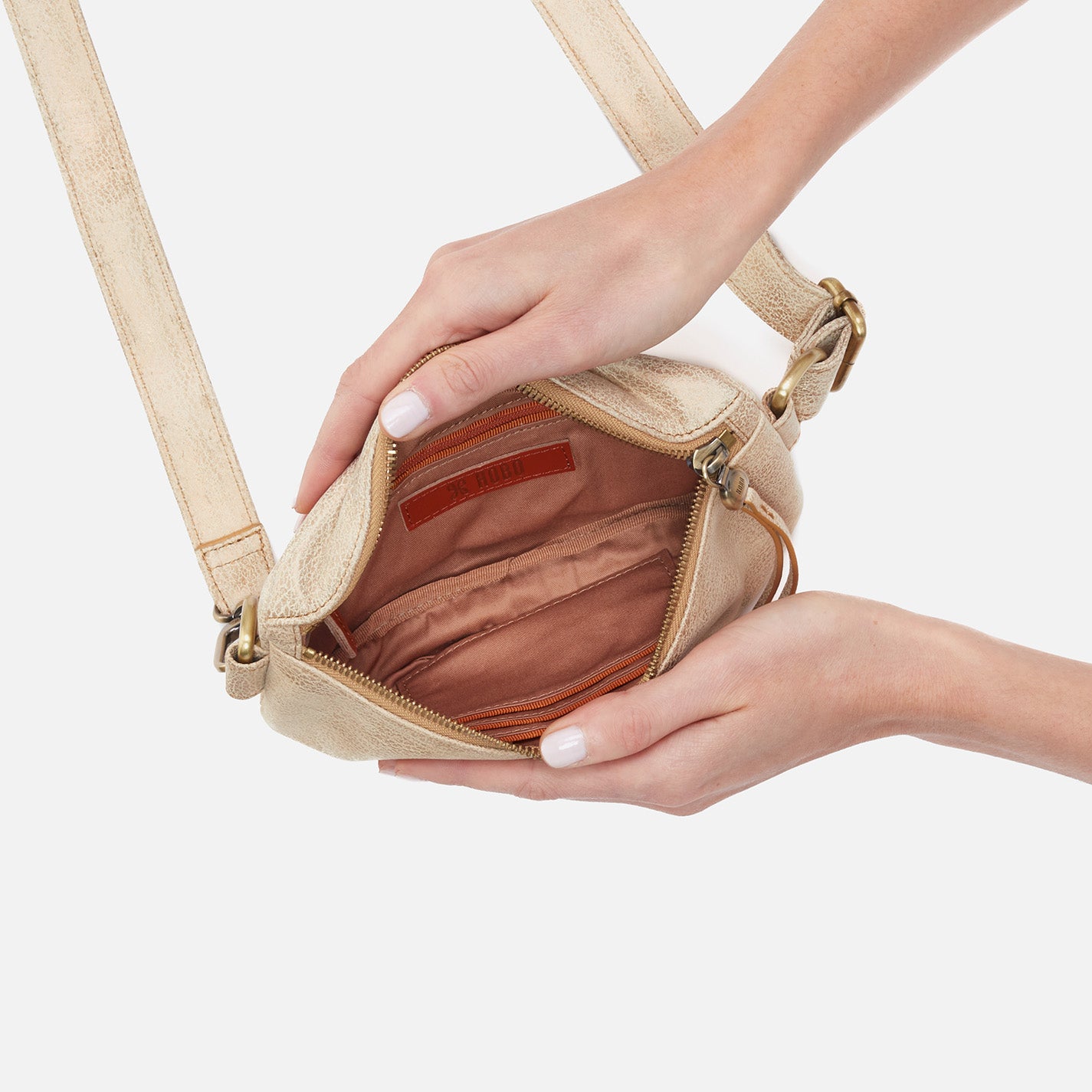 Metallic Leather Fern Belt Bag with Gold Leaf - Stylish Waist Pack for Outdoor Adventures, Travel & Festivals