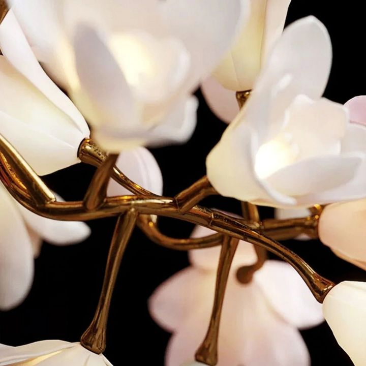 Elegant Floral Ceiling Light - Modern Circular Blossom Chandelier for Dining Room, Bedroom & Living Room Decor