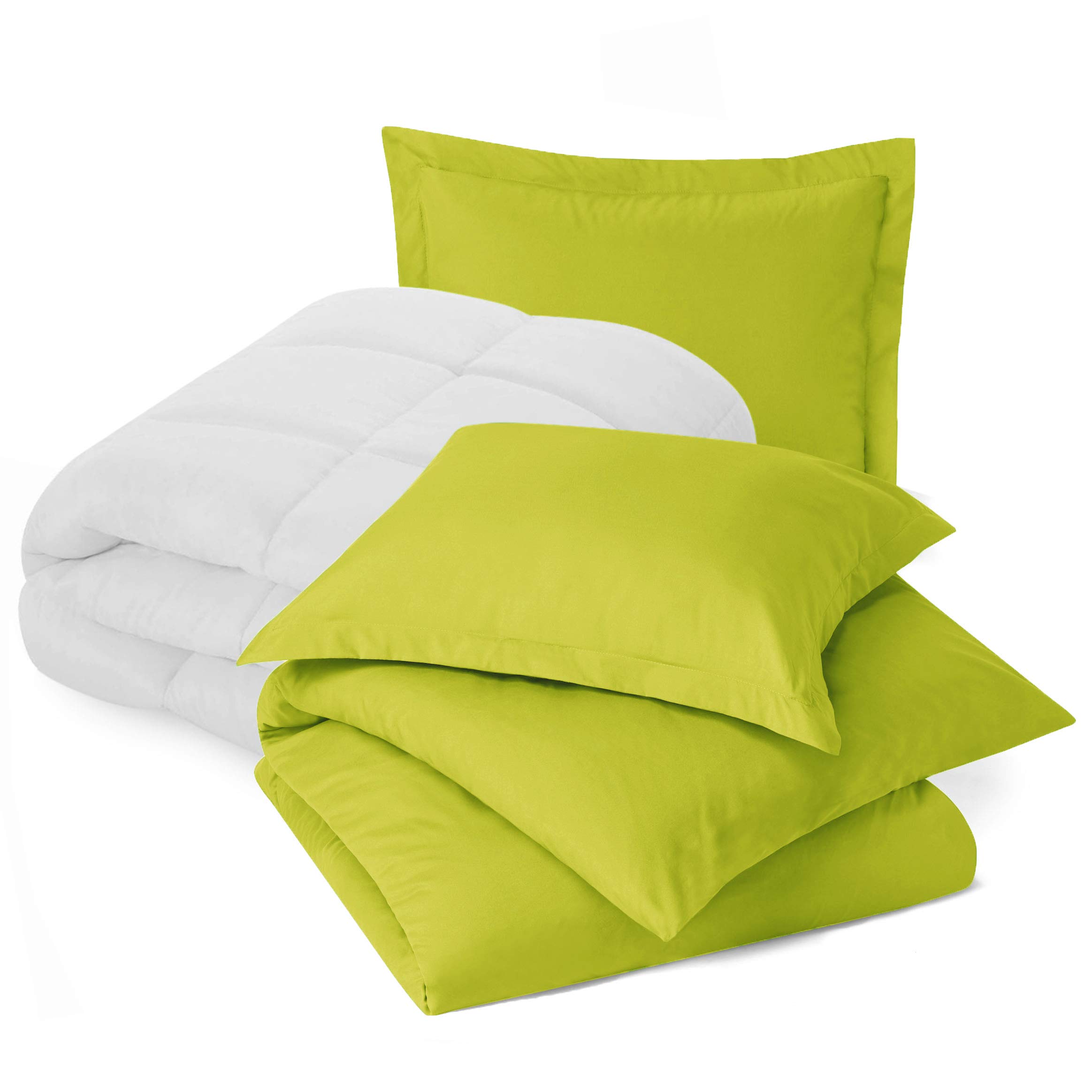 Nestl Twin Bedding Set with Comforter - Microfiber Duvet Cover, Comforter & Pillow Sham - Garden Green Twin Comforter Set for Boys & Girls - Perfect for Kids' Bedrooms, Dorm Rooms & Sleepovers