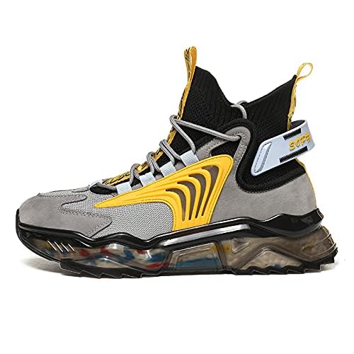 **LZDZN Men's High-Top Basketball Sneakers - Breathable Running & Trail Shoes for Men - Black, Beige, Grey - Athletic Walking & Sports Shoes for Men, Women & Boys (Perfect for Gym, Outdoor & Casual Wear)**