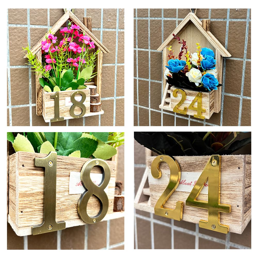 3 Inch Solid Zinc Alloy Metal House Numbers with Screws - Gold No.3, Durable Outdoor Address Plaque for Mailbox, Apartment, Office & Hotel Room - Perfect for Home Security and Easy Location Identification