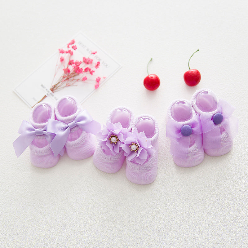 Three pairs of purple
