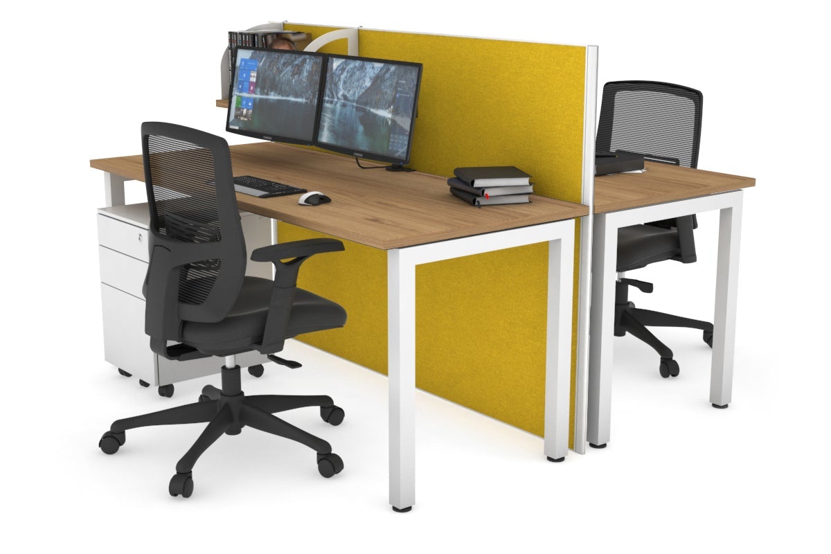 Horizon Quadro 2-Person Office Workstation Bench with Square Legs - 70.9