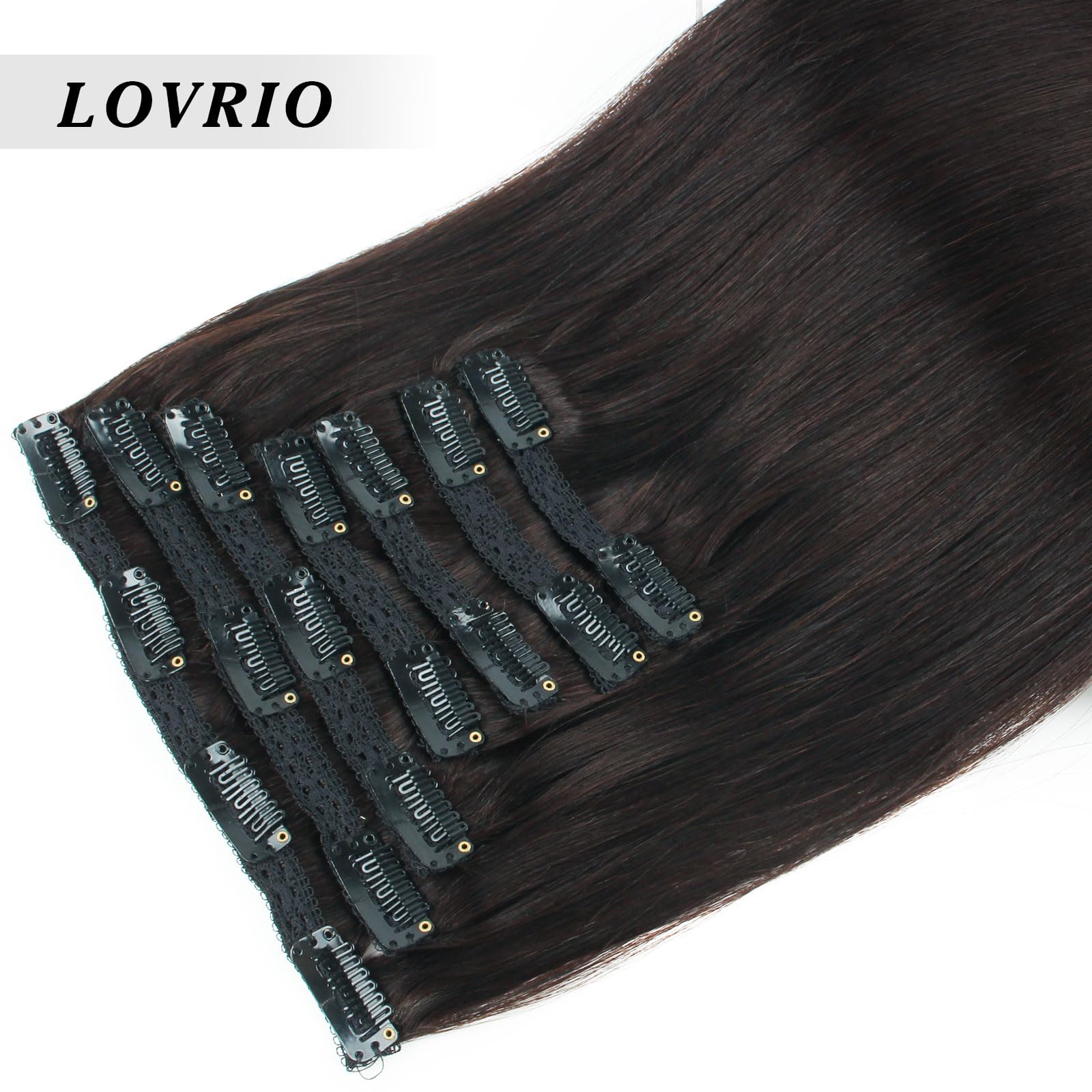 9A Grade Clip-In Human Hair Extensions - Off Black Color, Ultra Thick Double Weft for Full Head Coverage - 22 Inch, 140g, 7 Pieces with 18 Clips | Perfect for Volume, Length & Styling for Parties, Weddings & Daily Wear