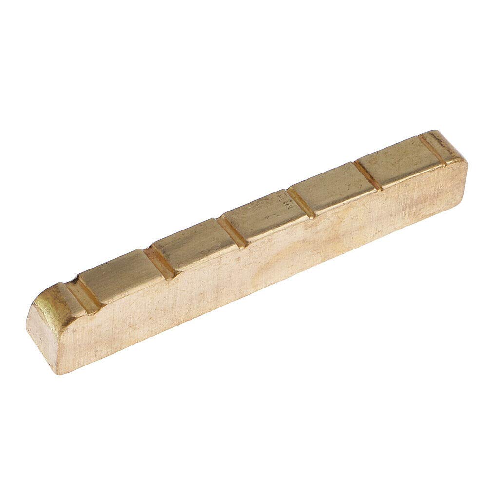 1 Set Brass Slotted Saddle Nut Replacement for Folk Guitar - Premium Guitar Parts for String Instrument Repair & Maintenance | Perfect for Guitar Upgrades, DIY Repairs & Professional Luthiers