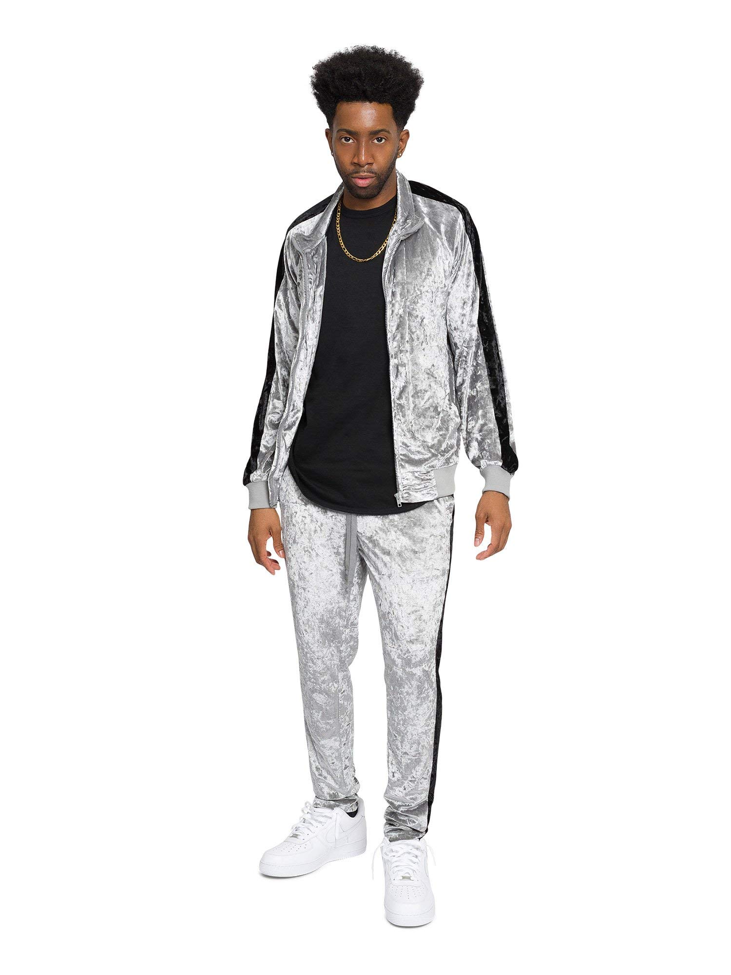 G-Style USA Men's Velour Velvet Tracksuit Set - Soft & Comfortable Jogger Outfit for Casual Wear, Gym, Lounge & Street Style | Perfect for Workout, Relaxing at Home and Running Errands