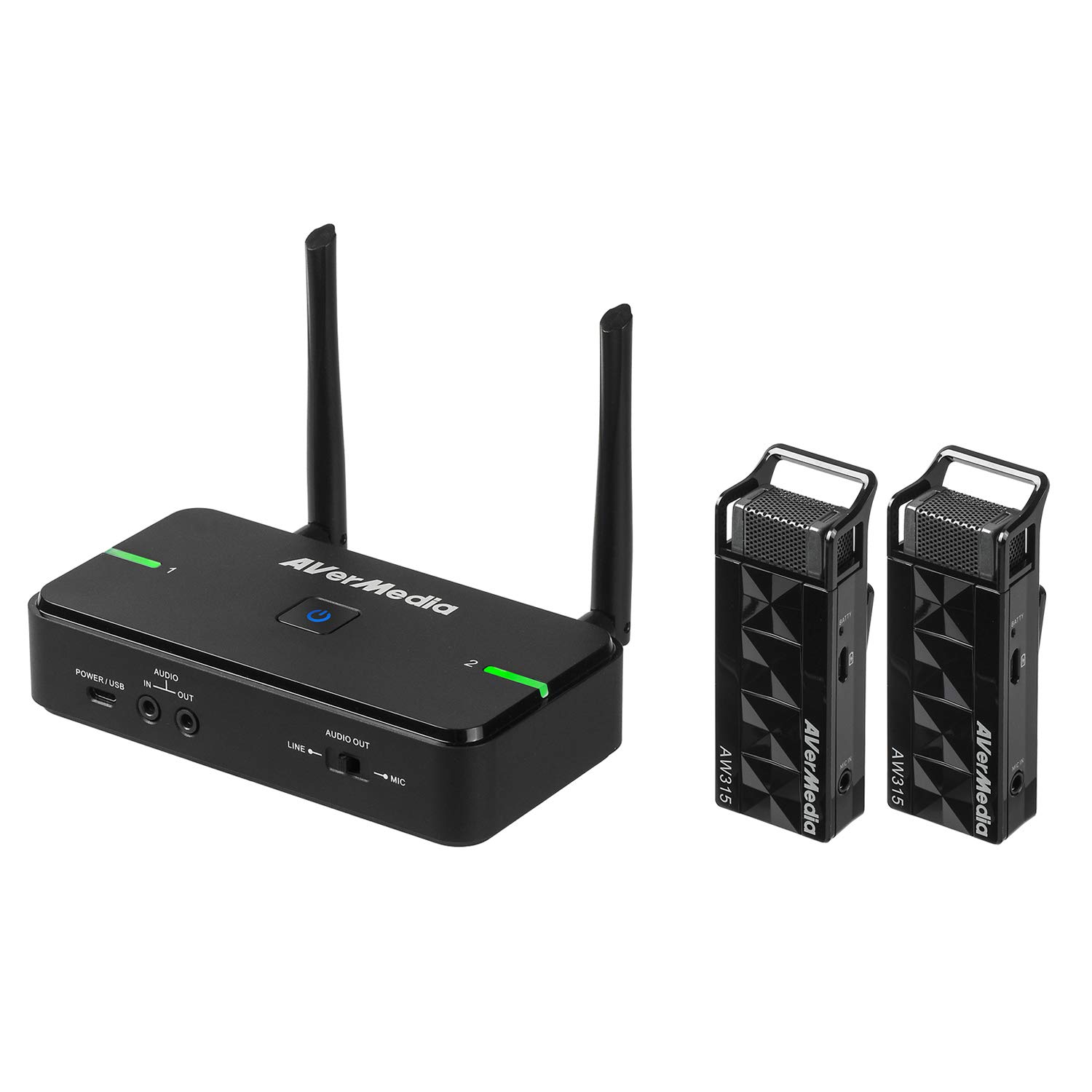AVerMedia AW315F Wireless Teacher Microphone System - Dual Mic Setup for Presenter & Audience - Ideal for Classrooms, Lectures & Conference Presentations