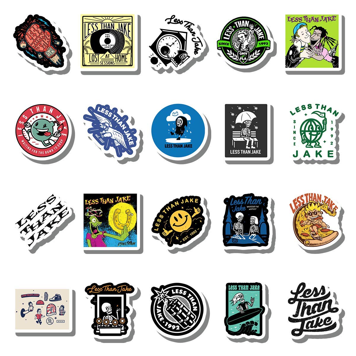 20 PCS Colorful Waterproof Vinyl Stickers - Durable Decals for Water Bottles, Laptops, Luggage, Scrapbooking, Skateboards & Guitars - Perfect for DIY Crafts, School Projects & Personalizing Your Belongings