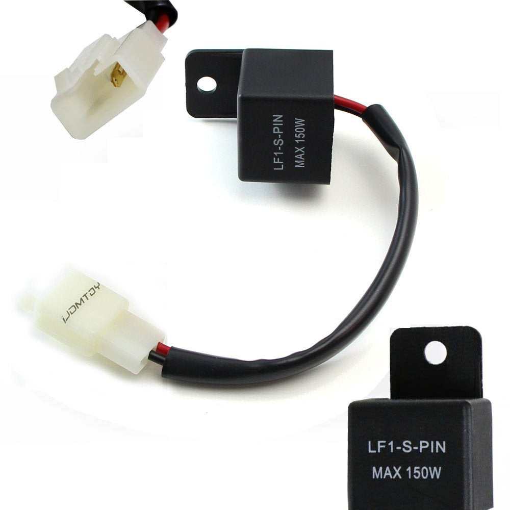 2 Pin LED Flasher Relay with Adapter - Fix Hyper Flash for Turn Signal Bulbs | Compatible with Cars, Trucks, Motorcycles & Trailers