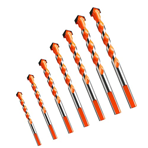 TEHAUX 7Pcs Ultimate Punching Triangle Drill Bits Set - Tungsten Carbide Twist Drill Bits for Tile, Concrete, Brick, Glass, Plastic, Wood & Ceramic - Perfect for DIY Home Improvement, Construction & Masonry Projects
