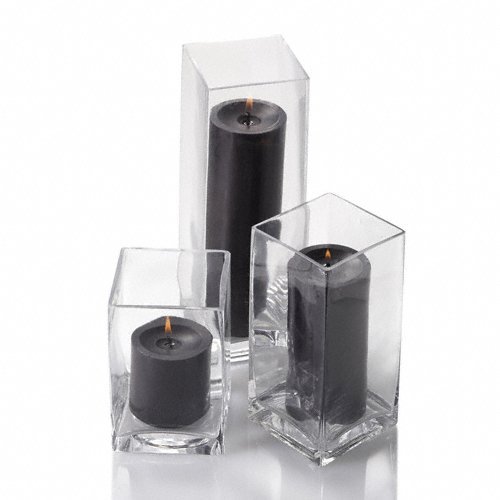 18-Piece Glass Eastland Square Vase Set with 18 Black Richland 3