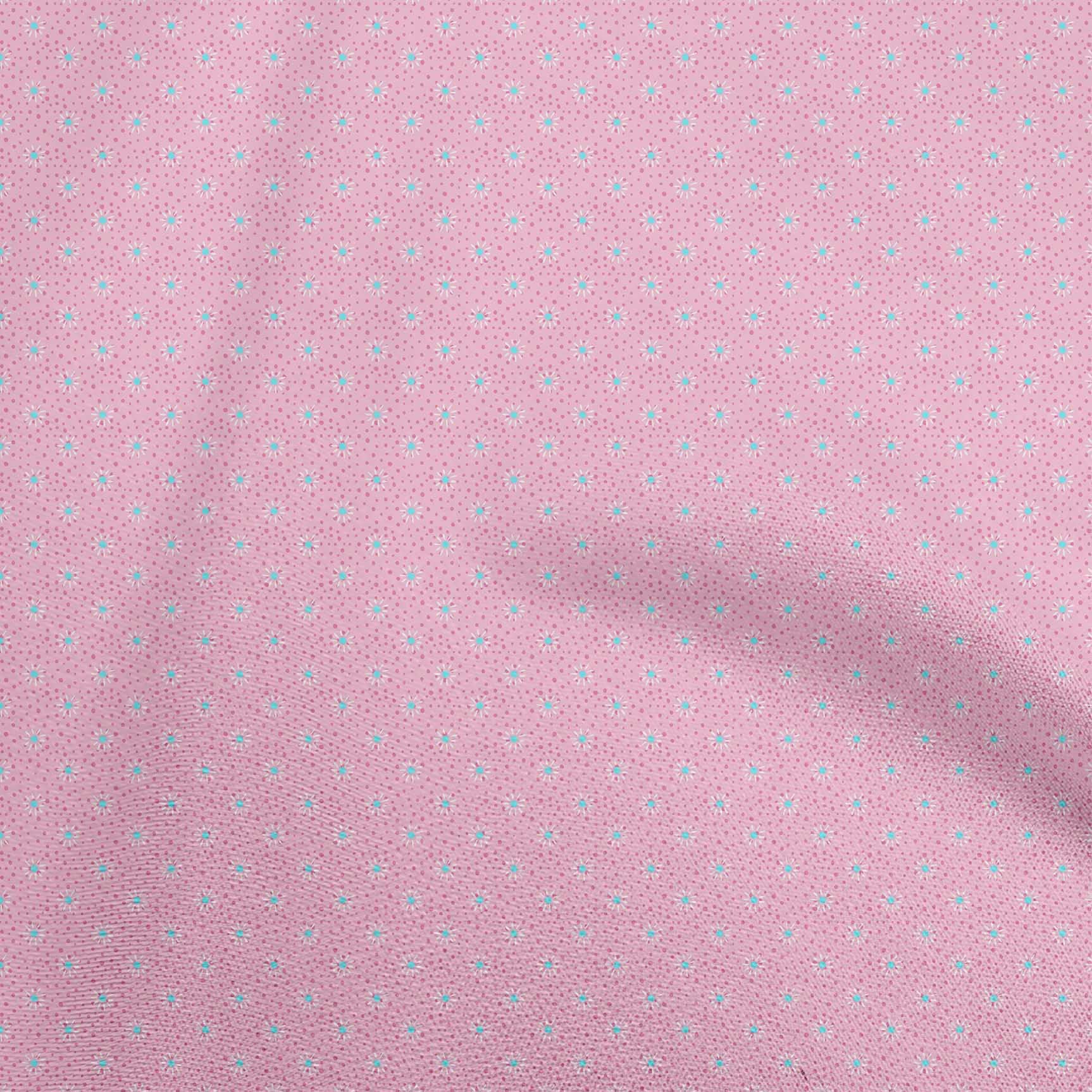oneOone Cotton Jersey Pink Fabric with Daisy Print - 58 Inch Wide for Kids DIY Clothing & Sewing Supplies | Perfect for Dresses, Skirts, and Craft Projects