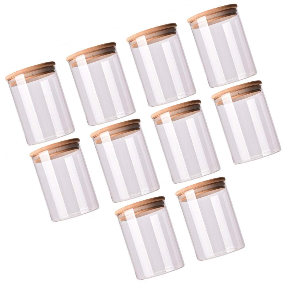Hemoton 10-Piece Glass Food Storage Containers with Airtight Lids - Kitchen Pantry Organizers for Snacks, Spices, Grains & Cereals - Perfect for Meal Prep, Baking & Home Organization