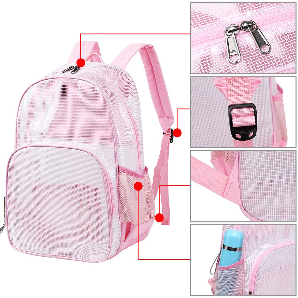 Mygreen Clear Backpack - Heavy Duty Transparent School Backpack with Laptop Compartment for 15.6 Inch Laptop - Perfect for School, Work, Travel & Security Checkpoints