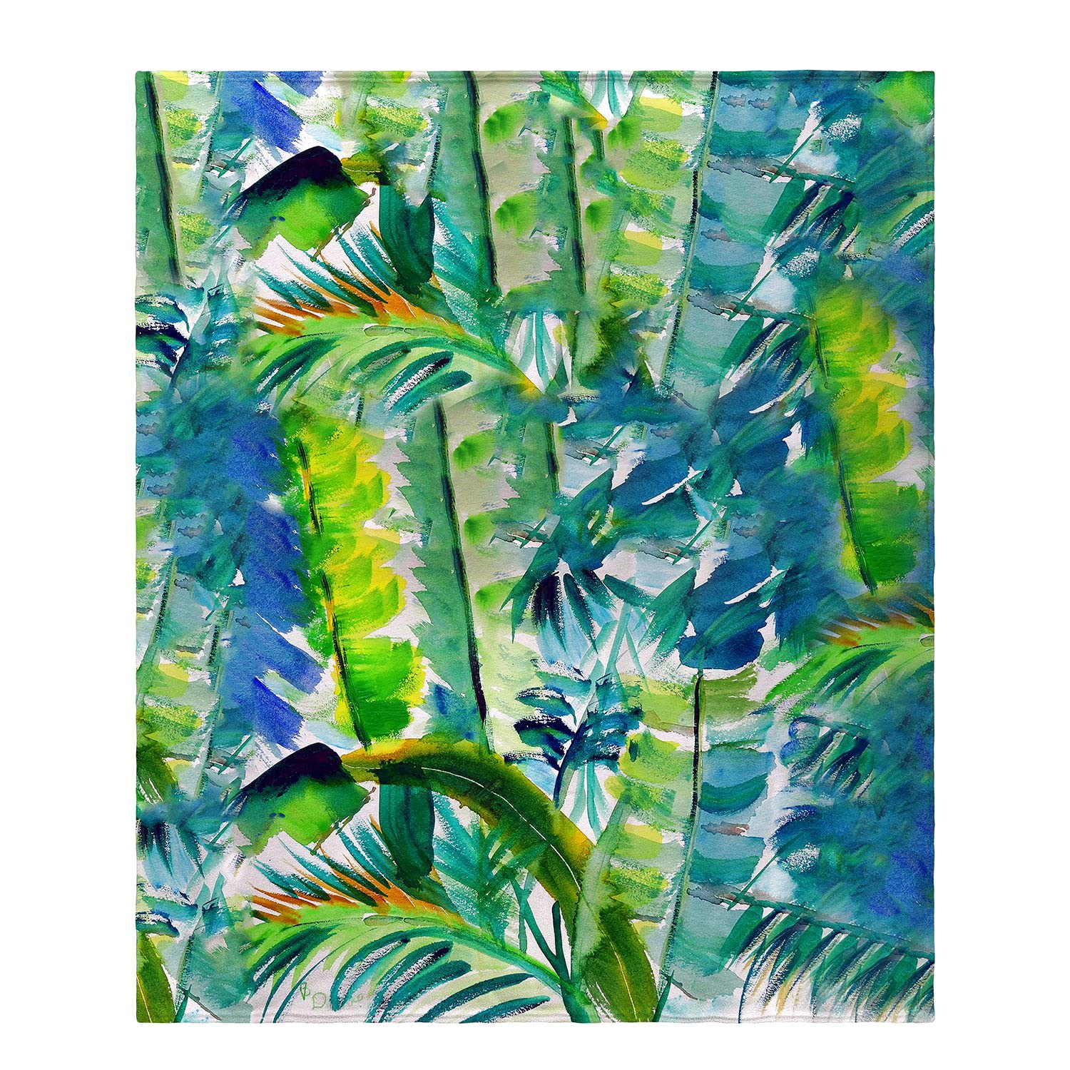 Betsy Drake Jungle Greens Fleece Blanket - Soft Cozy Throw for Couch, Bed & Outdoor - Perfect for Winter, Camping & Home Decor