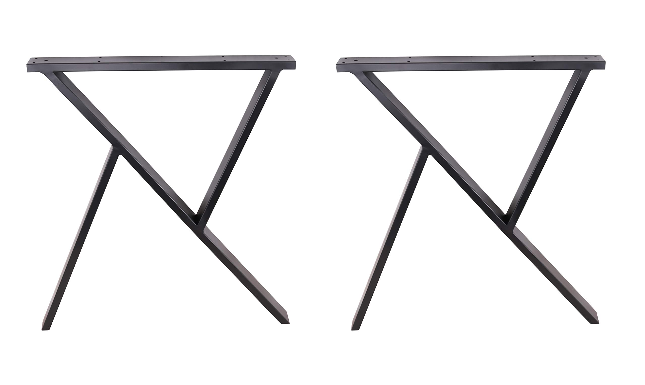 2 Pack 28 Inch R-Shaped Steel Table Legs - Heavy Duty Black Metal Legs for Dining Tables, Office Desks, Computer Workstations & Industrial Kitchen Furniture - Perfect for Modern Home & Office Decor
