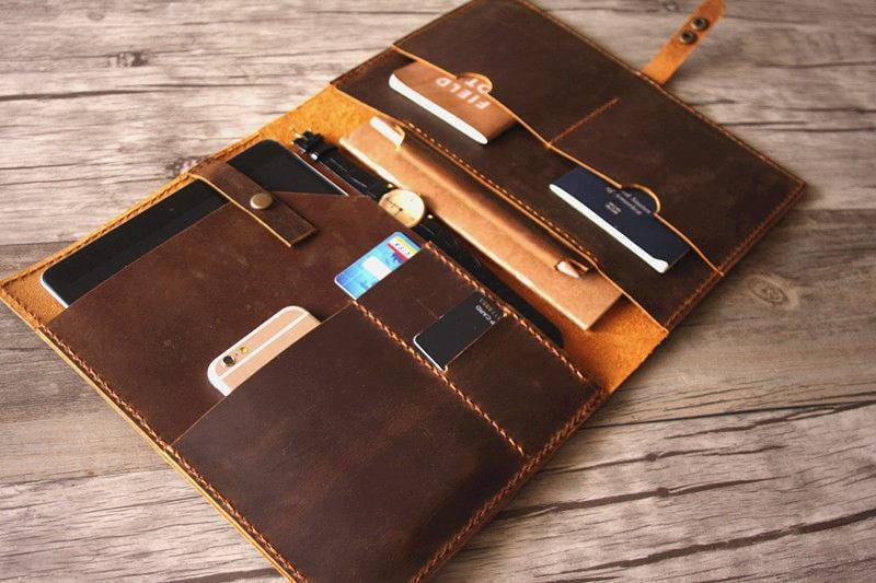 Custom Leather MacBook Pro 15 Inch Case - Personalized Engraved Laptop Sleeve for Work, Travel & School Protection