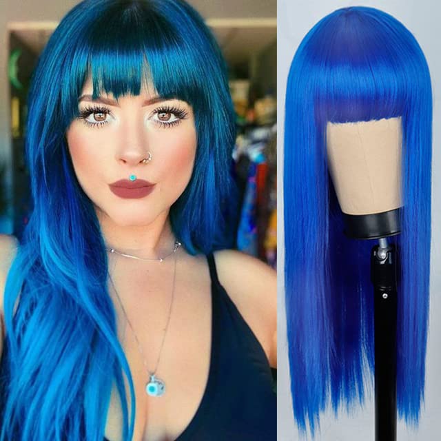 Blue Wig Long