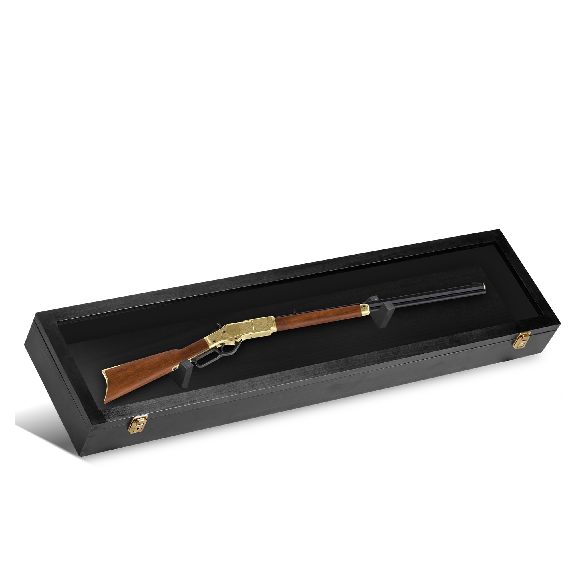 Lockable Gun Display Case for Rifles & Shotguns - Secure Acrylic Door Wall Mount Cabinet for Firearms & Swords - Perfect for Home, Office, or Gun Range Storage & Display