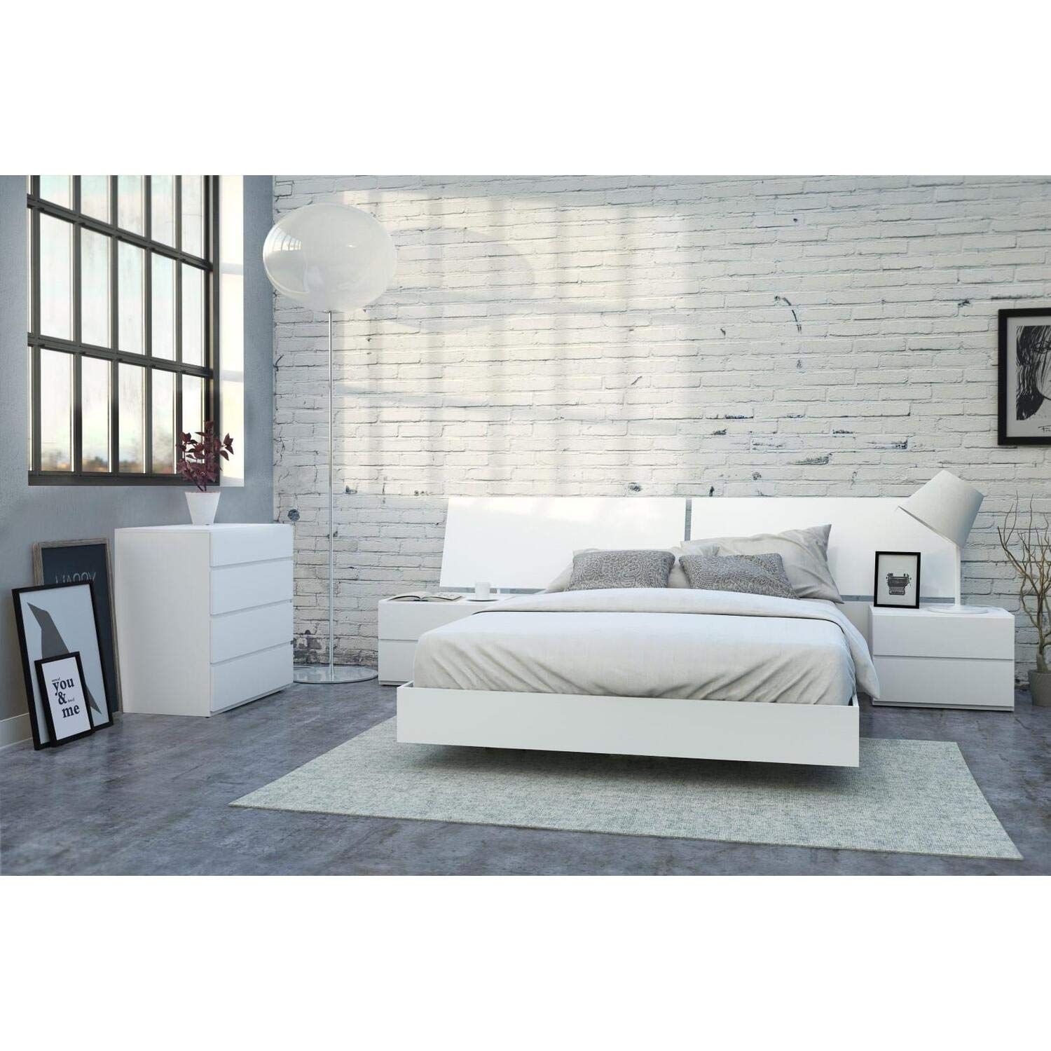 Nexera 400662 5-Piece Queen Bedroom Set - White Bed Frame with Headboard, Nightstands & Dresser | Modern Bedroom Furniture for Master Bedroom or Guest Room