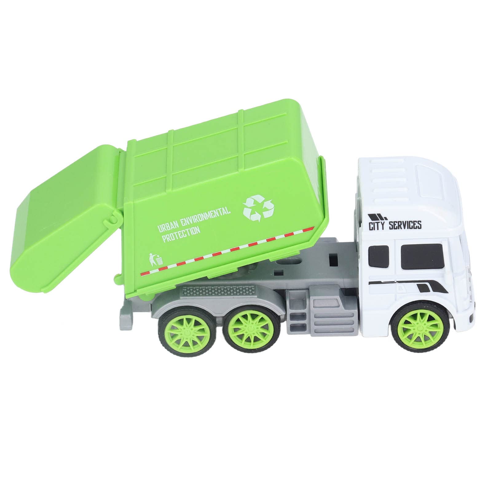 KAKAKE Durable Plastic Garbage Truck Toy - Educational Waste Management Vehicle for Kids with Realistic Loading/Unloading Function | STEM Learning Toy, Recycling Awareness Gift for Toddlers & Preschoolers (Perfect for Pretend Play, Classroom Activities & Environmental Education)