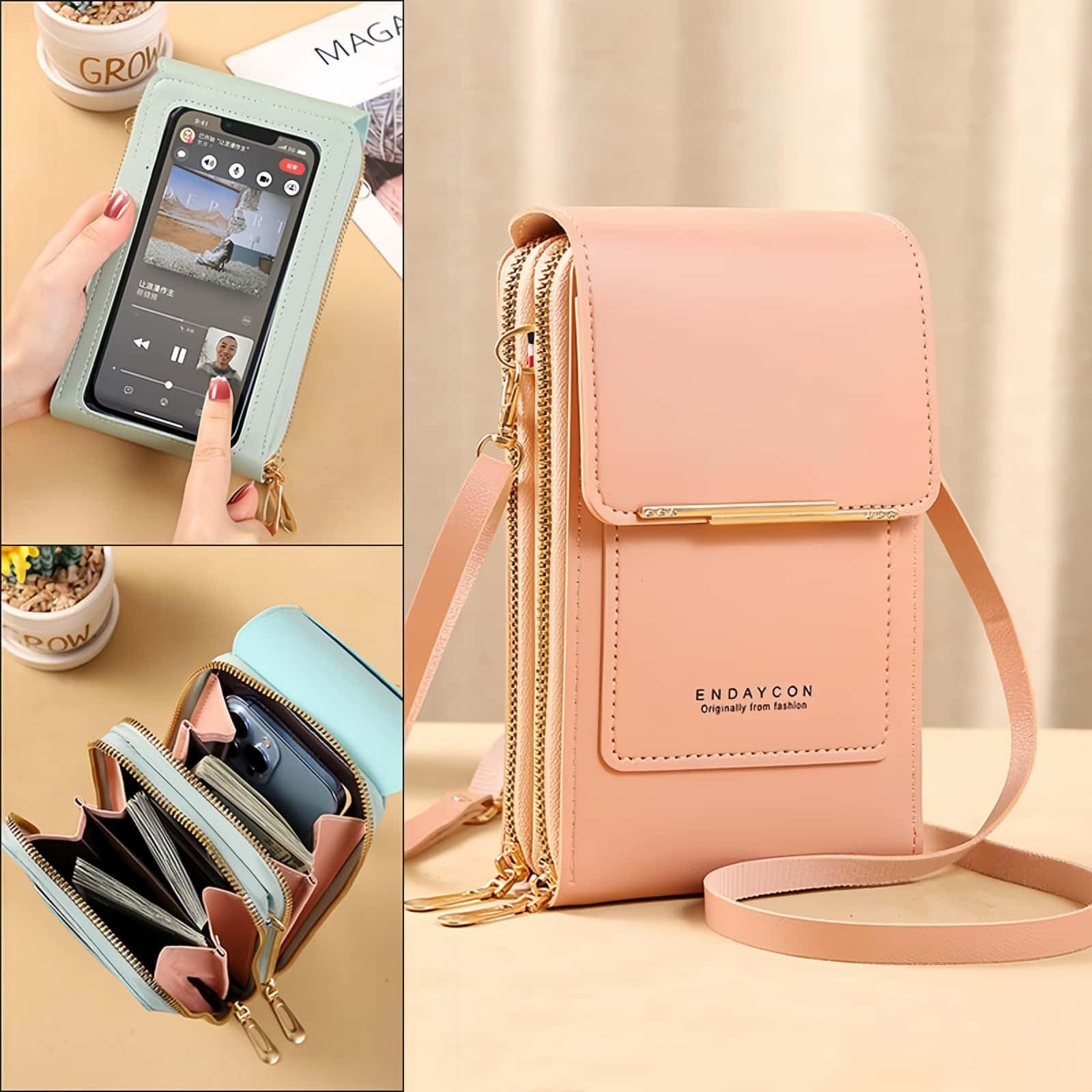 XForce Plaza Women's Small Crossbody Phone Purse - Mini Messenger Shoulder Bag with Credit Card Slots & RFID Protection (Green) | Perfect for Travel, Shopping & Everyday Use